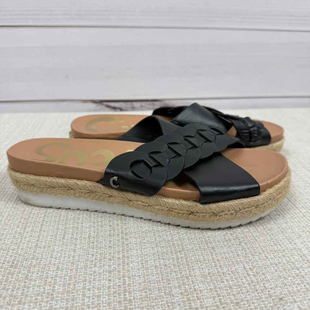 Circus by Sam Edelman NOLA Black Braided Cross Strap‎ Espadrille Slides 6